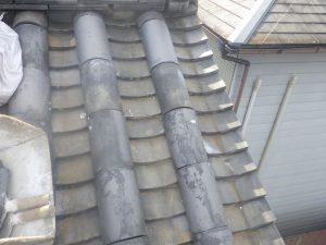 古い蔵の屋根修理（刻み袖瓦）京都市上京区