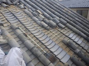 古い蔵の屋根修理(南蛮漆喰）京都市上京区