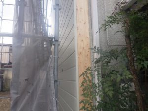 京都市山科区　②　RC鉄筋コンクリート外壁修復（サイディング壁、下地構造材施工）