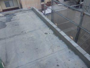 京都市山科区　⑤　RC鉄筋コンクリート外壁修復（陸屋根、パラペット成型）