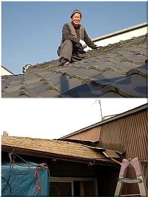 京都市 瓦からトタンへの屋根軽量化工事